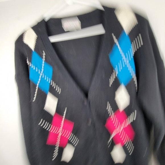 Vintage Argyle Dark Academia Cardigan - Picture 4 of 9